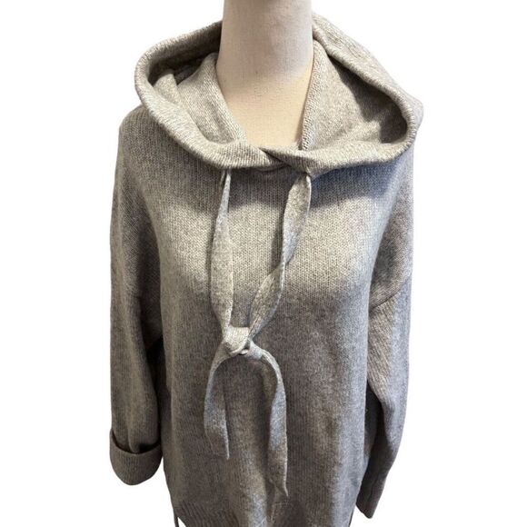 H&M L.O.G.G. Hooded Boyfriend Oversize Knit Wool Blend Sweater Womens XSMALL - Picture 7 of 12